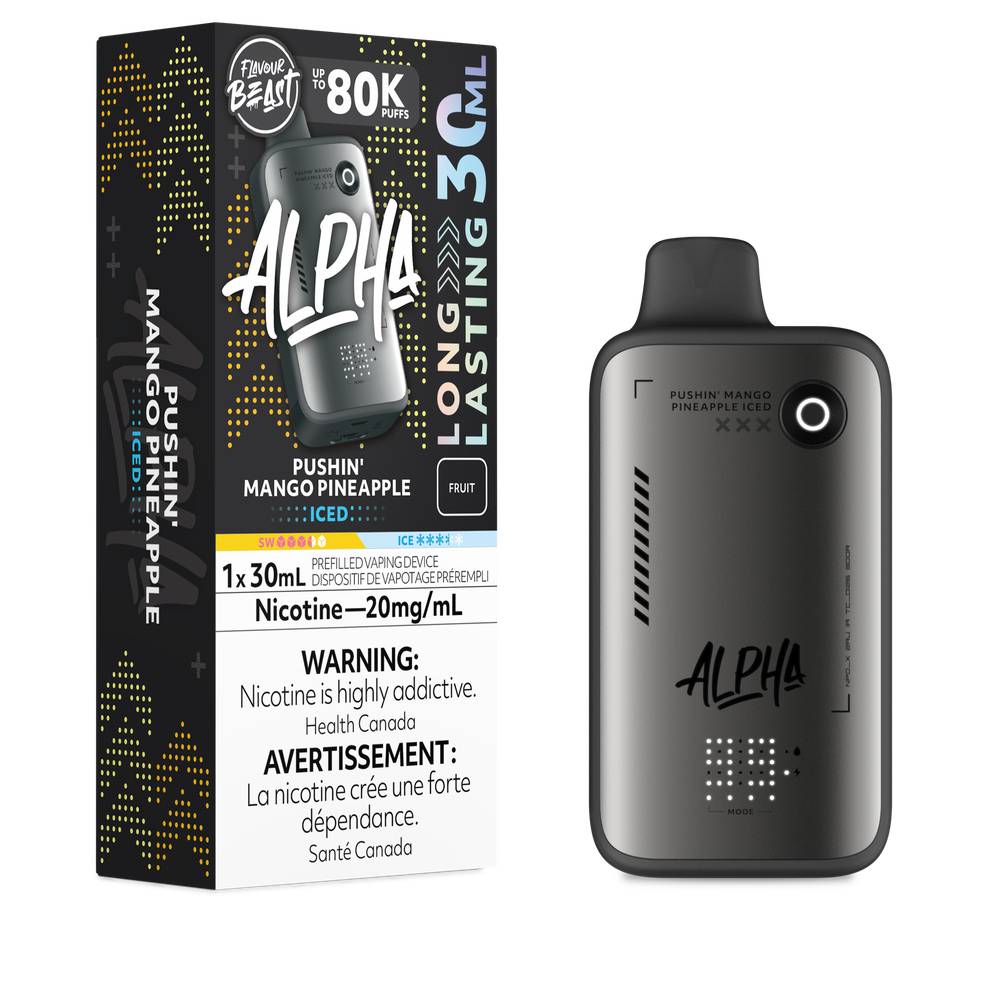 Flavour Beast Alpha 80K Disposable Vape Pushin Mango Pineapple Iced